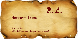 Mosser Luca névjegykártya